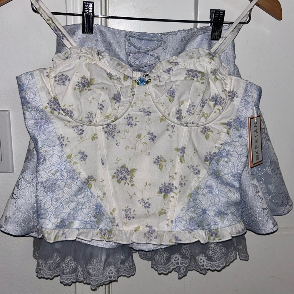 Floral Lace Bustier Top